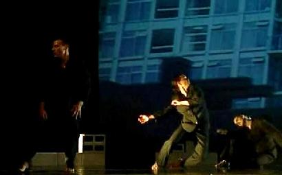 McCaleb Dance in The Impersonation of Mr. Peacock, a collaboration with Francis Alÿs.   Photos N. McCaleb Copyright © 2004 All rights reserved.